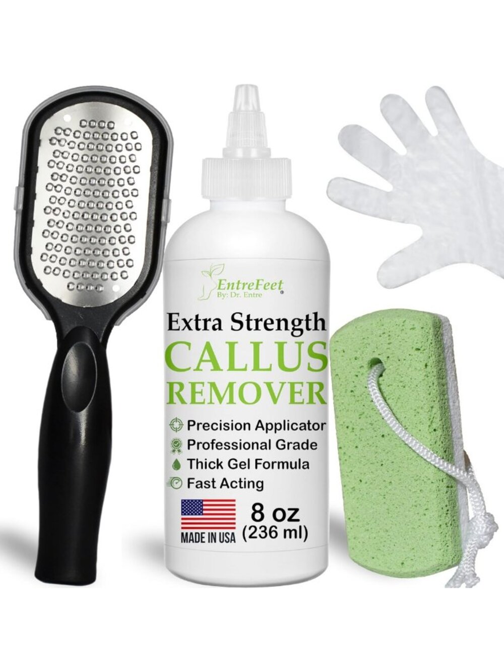Ultimate Callus Remover Gel Kit: Foot File, Pumice Stone, Spa Pedicure Tools